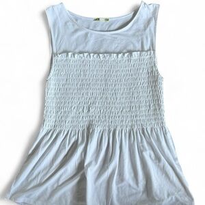 Gianni Bini White Smocked Tank Top